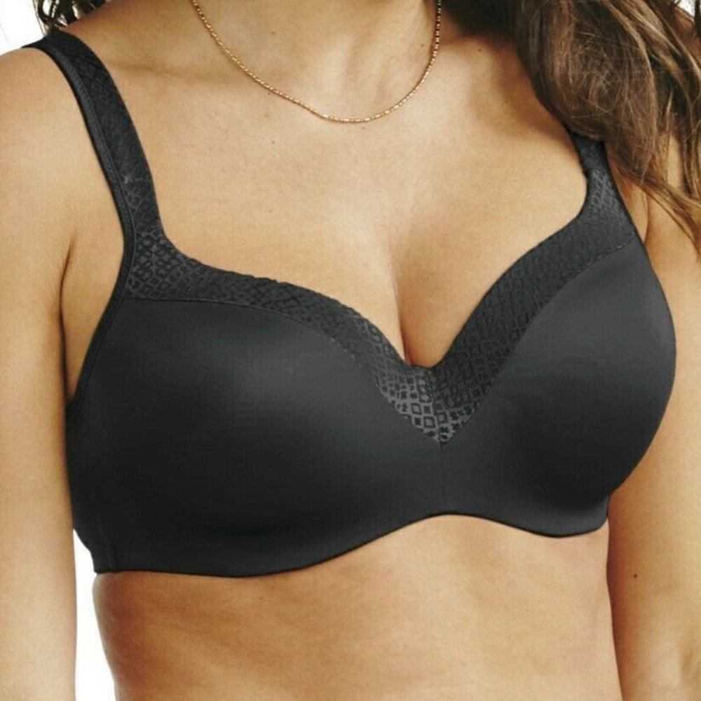 Bali Women's One Smooth U Balconette Underwire Bra DF4823 Black 36DDD New